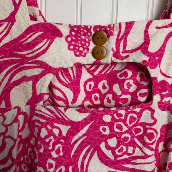 Anthropologie Vanessa Virginia pink floral sundress back cutout size 4 F20 - Picture 7 of 7